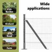 VidaXL Afrasteringspaal grijs 25 x 0,5 m (25 x 25 mm gaas) staal - thumbnail