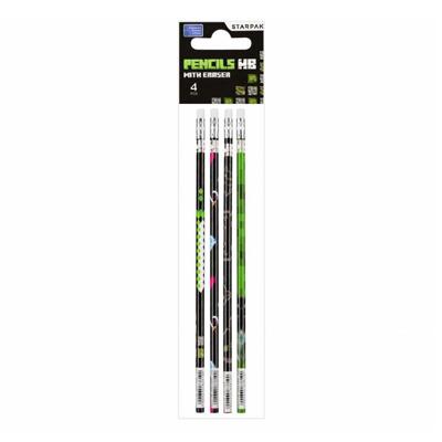 HB Potlood met Gum, 4st.