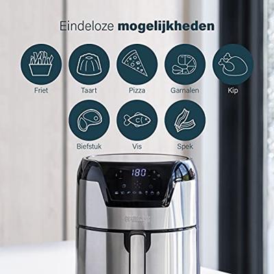 Princess 01.182026.01.001 Airfryer 4.5 l 1500 W Oververhittingsbeveiliging, Timerfunctie, Met display Zwart/zilver - thumbnail