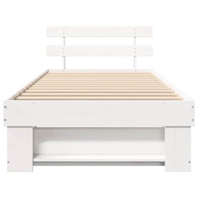 Bedframe met hoofdeinde Wit 100 x 200 cm Massief grenenhout Bedframe met hoofdeinde Wit 100 x 200 cm Massief grenenhout