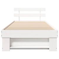 Bedframe met hoofdeinde Wit 90 x 190 cm Massief grenenhout - thumbnail