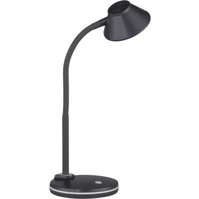 LED Bureaulamp - Trion Berony - 3W - Warm Wit 3000K - Rond - Flexibele Arm - Mat Titaan - Kunststof