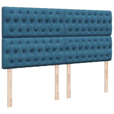 Boxspring met matras fluweel blauw 180x200 cm