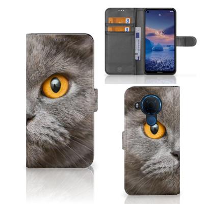 Telefoonhoesje | Met pasjeshouder | Nokia 5.4 Britse Korthaar Telefoonhoesje | Met pasjeshouder | Nokia 5.4 Britse Korthaar