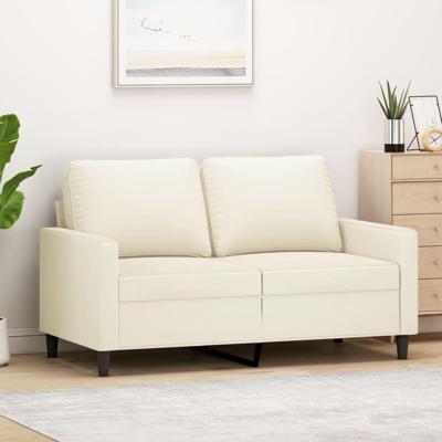 Tweezitsbank 120 cm fluweel crèmekleurig