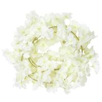 VidaXL Kerstslingers met bloemen 6 st 180 cm wit - thumbnail