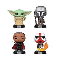 Star Wars Funko Pop Vinyl 4-Pack: Grogu, Mandalorian, Moff Gideon & Incinerator Stormtrooper Glow in the Dark - thumbnail