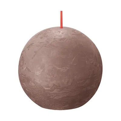 Bolsius rustieke bolkaars 76mm taupe