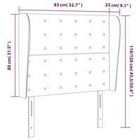 Hoofdbord met randen 83x23x118/128 cm fluweel donkergroen - thumbnail