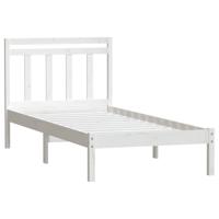 Bedframe massief grenenhout wit 100x200 cm - thumbnail