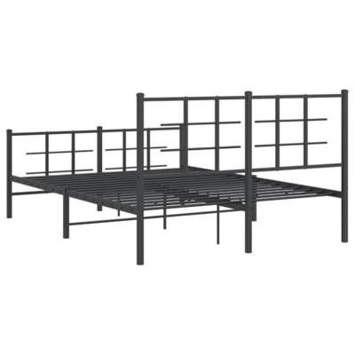 Bedframe met hoofd- en voeteneinde metaal zwart 140x190 cm