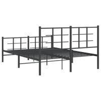 Bedframe met hoofd- en voeteneinde metaal zwart 140x190 cm - thumbnail