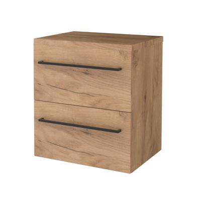 Badmeubelset BWS Salt 60x46cm Met Grepen 2 Lades Met Afdekplaat Whisky Oak