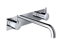 Hotbath Wastafelmengkraan Cobber Inbouw 2-hendel Met Achterplaat Gebogen 18 cm - thumbnail