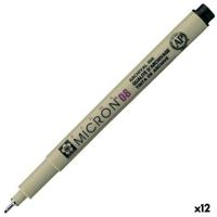 Markeerstiften Talens Sakura Pigma Micron 08 Zwart (12 Stuks) - thumbnail