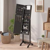 VidaXL Spiegel vrijstaand met led&apos;s 34x37x146 cm zwart - thumbnail