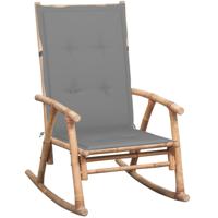 Schommelstoel met kussen bamboe - thumbnail