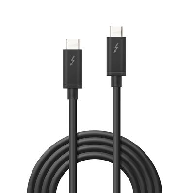 MicroConnect Thunderbolt-kabel Thunderbolt 3 USB-C stekker, USB-C stekker 1.00 m Zwart TB3010