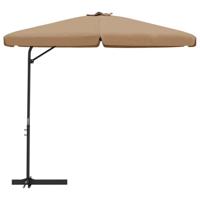 VidaXL Parasol met stalen paal 300 cm taupe - thumbnail