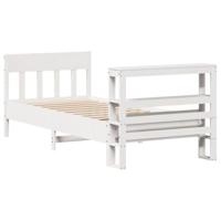 Bedframe zonder matras massief grenenhout wit 90x200 cm - thumbnail