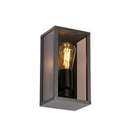 QAZQA Buiten wandlamp zwart met smoke glas 26 cm IP44 - Charlois - thumbnail