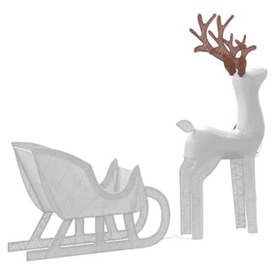 Kerstdecoratie rendier en slee 100 LED's koudwit