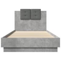 Bedframe met hoofdeinde bewerkt hout betongrijs 100x200 cm - thumbnail