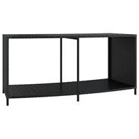 VidaXL Opbergschappen 2 st poly rattan zwart - thumbnail