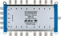 Schwaiger SEW516 531 Satelliet multiswitch Ingangen (satelliet): 5 (4 satelliet / 1 terrestrisch) Aantal gebruikers: 16 Standby-functie, geschikt voor Quad LNB - thumbnail