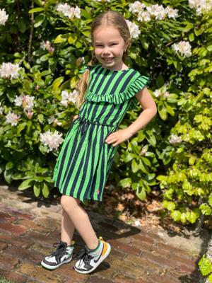 Quapi Meisjes jurk - Faitlin - Donker blauw gestreept
