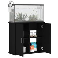 Aquariumstandaard 81x36x73 cm bewerkt hout zwart - thumbnail