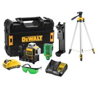 DeWALT DCE089D1GTRI Zelfnivellerende accu kruislijnlaser 3x 360˚ groen + Statief DE0881T 12V XR 2.0Ah in TSTAK - thumbnail