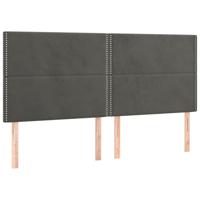 Boxspring met matras fluweel donkergrijs 200x200 cm - thumbnail