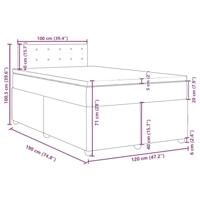 Boxspring met matras stof donkergrijs 120x190 cm - thumbnail