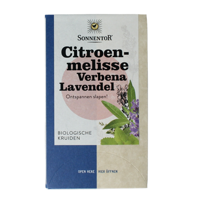 Citroenmelisse - verbena - lavendel bio 18 Zakjes