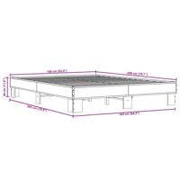 Bedframe bewerkt hout metaal grijs sonoma eiken 160x200 cm - thumbnail
