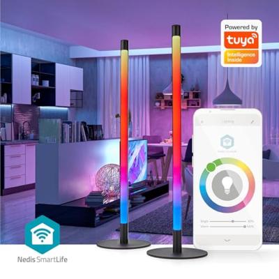 Nedis SmartLife Sfeerverlichting | Wi-Fi | Tube | 600 lm | RGBIC / Warm tot Koel Wit | 2700 - 6500 K | 36 W | Metaal | 2 Stuks - WIFILD10RGBW - thumbnail