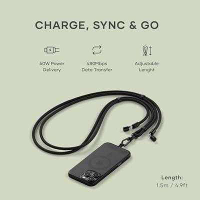 Satechi OntheGo Crossbody Lanyard kabel - Black