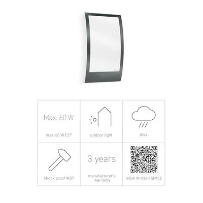 Steinel AUSSENLEUCHTE L 22 ANT 069254 Buitenlamp (wand) LED E27 60 W Antraciet-grijs - thumbnail