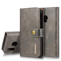 Dg. MING Crazy Horse textuur Flip afneembare magnetische lederen draagtas met houder & kaartsleuven & portemonnee voor Galaxy A40 (grijs) - thumbnail