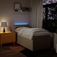 Boxspring met matras stof crèmekleurig 180x200 cm - thumbnail