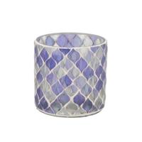 Daan Kromhout Theelichthouder mosaic s paars 8 cm | 24 stuks - thumbnail