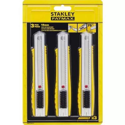 Stanley Tripack FATMAX Afbreekmes | Metaal | 18mm (2+1 Gratis) - FMHT10421-0 Stanley Tripack FATMAX Afbreekmes | Metaal | 18mm (2+1 Gratis) - FMHT10421-0