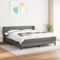 Boxspring met matras stof donkergrijs 180x200 cm - thumbnail