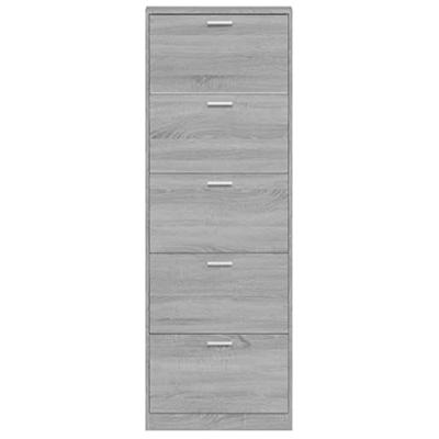 Schoenenkast 59x17x169 cm bewerkt hout grijs sonoma eikenkleur