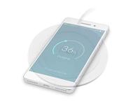 Draadloze Smartphone Oplader - Universele Qi Snellader met Ultra Plat Design - Met USB Adapter (PSQ10C-W) - thumbnail