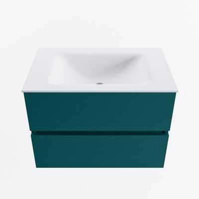 MONDIAZ VICA 70cm badmeubel onderkast Smag 2 lades. Wastafel CLOUD midden zonder kraangat, kleur Talc.