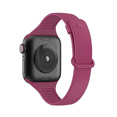 TPU Slim Fit bandje - Wijnrood - Geschikt voor Apple Watch 44mm / 45mm / 46mm / 49mm