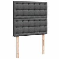 Boxspring met matras stof donkergrijs 90x190 cm - thumbnail