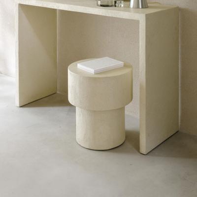 Ethnicraft Ronde Bijzettafel 'Elements' Microcement, 41cm, kleur Off White